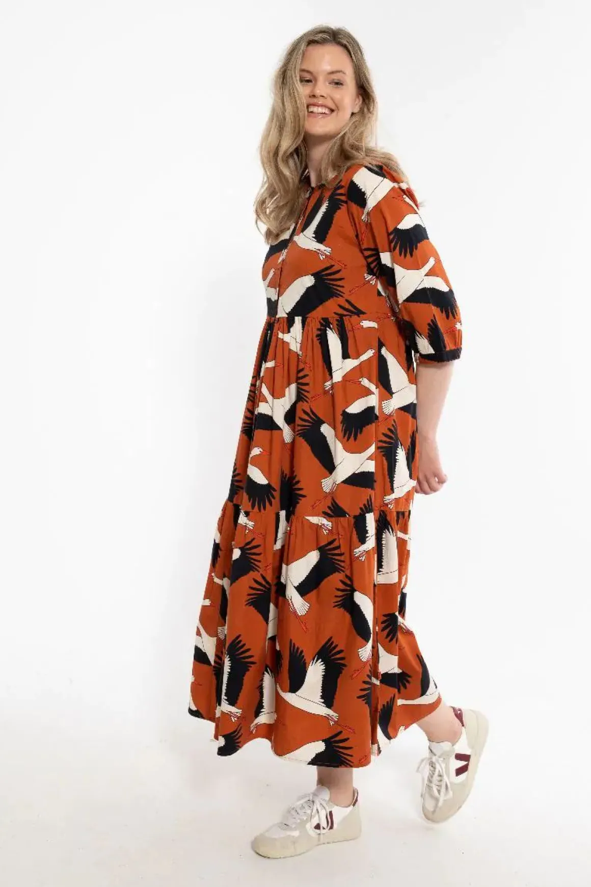 Danegoodie Dress Rust Big Stork
