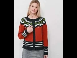 Danehareskov Cardigan Brick/Dk Navy/Chalk