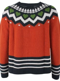 Danehareskov Cardigan Brick/Dk Navy/Chalk