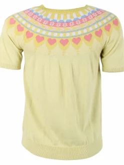 Danehope Cotton Knit Sweater Tee Pale Yellow
