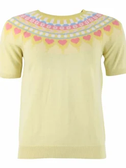 Danehope Cotton Knit Sweater Tee Pale Yellow