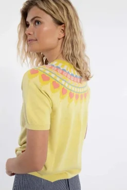 Danehope Cotton Knit Sweater Tee Pale Yellow