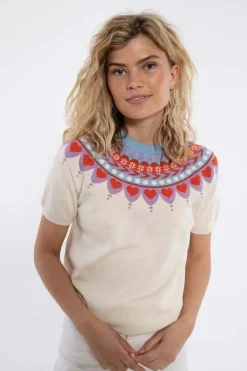 Danehope Cotton Knit Sweater Tee Chalk