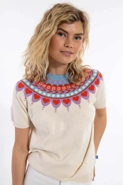 Danehope Cotton Knit Sweater Tee Chalk