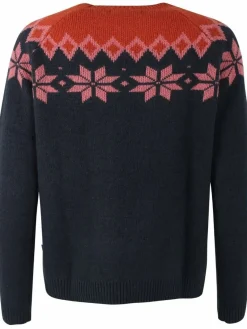 Danehytte Wool Sweater Dk Navy/Old Rose/Brick