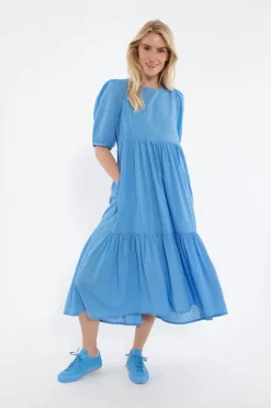 Danejuli Cotton Dot Dress Ice Blue