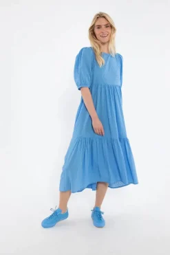Danejuli Cotton Dot Dress Ice Blue