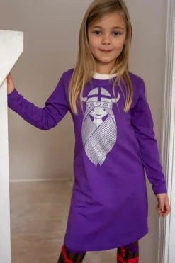 Danekvik Sweater Dress Purple Glitter Freja