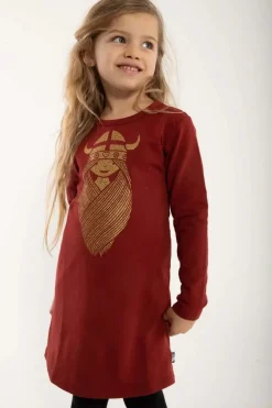 Danekvik Sweater Dress Red Wine Freja (Glitter)