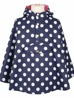 Danela Poncho Navy/Offwhite Dots