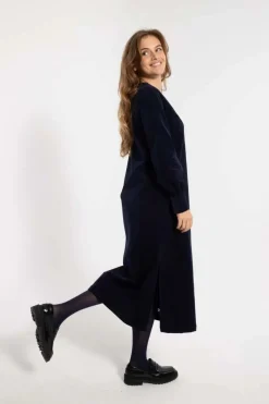 Danelegance Cord Stretch Dress Marine