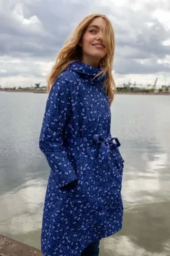 Danelisabeth Raincoat Navy/Lilac Fleurie