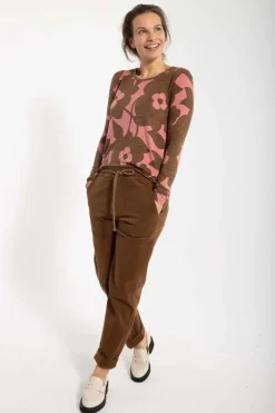 Daneliseleje Cord Stretch Pants Brown Beige