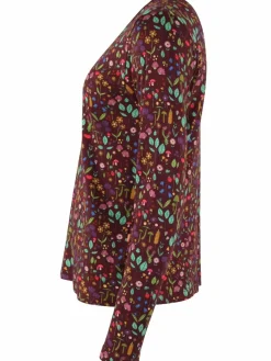 Danelotte Heavy Interlock Tee Dark Bordeaux Botanical