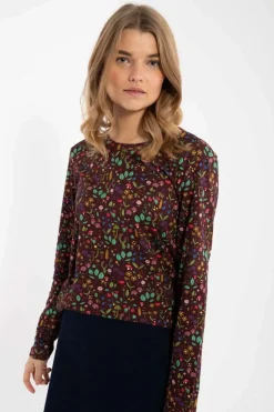 Danelotte Heavy Interlock Tee Dark Bordeaux Botanical