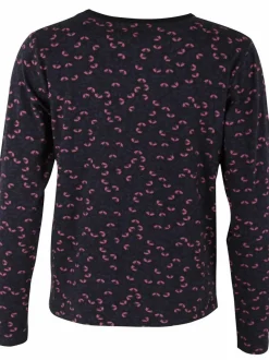 Danelotte Viscose Slub Tee Black/Grey Viola Fleurie
