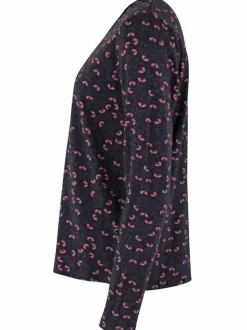 Danelotte Viscose Slub Tee Black/Grey Viola Fleurie