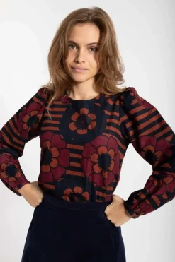 Danelouise Print Shirt Beige Rose/Navy Power Flower
