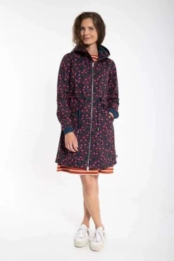 Danemarianne Softshell Dusty Navy Fleuri