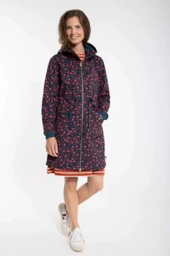 Danemarianne Softshell Dusty Navy Fleuri