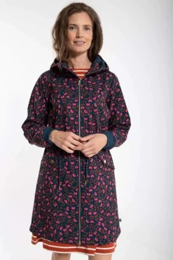 Danemarianne Softshell Dusty Navy Fleuri