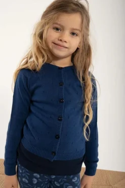 Danemerle Hole Knit Cardigan Navy