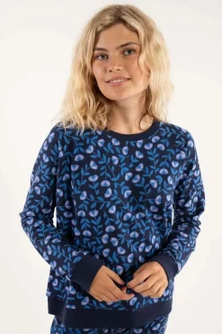 Danemoster Sweat Navy/Blue Fleurie