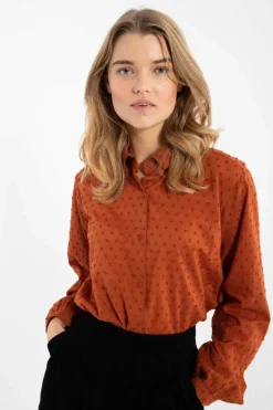 Danenovember Cotton Dot Shirt Rust