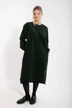 Danepalette Cord Stretch Dress Deep Forest
