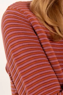 Danepearly 3D Crotchet Knit Sweater Rust/Old Rose