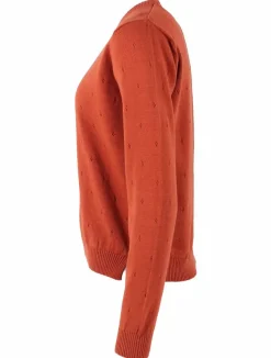 Danepearly Hole Knit Sweater Rust