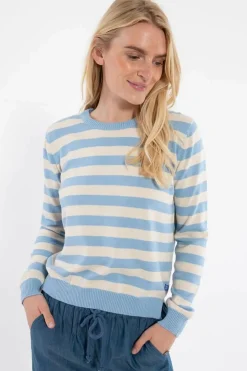Danepearly Pearl Knit Sweater Lt Blue/Chalk
