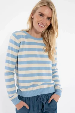 Danepearly Pearl Knit Sweater Lt Blue/Chalk