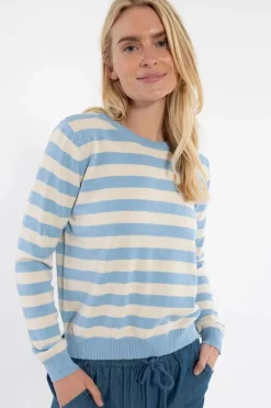 Danepearly Pearl Knit Sweater Lt Blue/Chalk