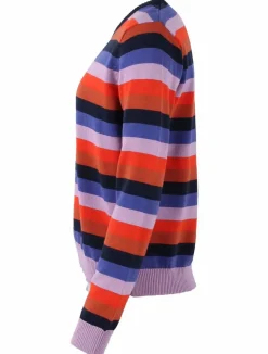 Danepearly Pearl Knit Sweater Dk Navy/Cold Purple/Bright Red