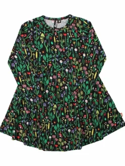 Danepopsicle Cotton Dress Black Botanical