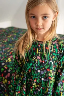 Danepopsicle Cotton Dress Black Botanical