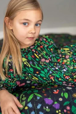 Danepopsicle Cotton Dress Black Botanical