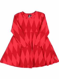 Danepopsicle Viscose Dress Dk Red/Red Diamonds