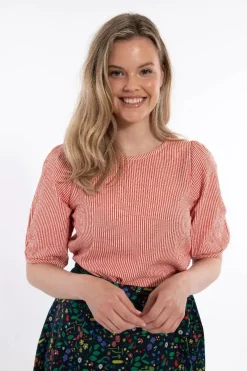 Daneprosecco Searsucker Shirt Bright Red/Chalk
