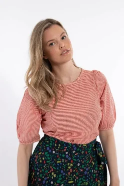 Daneprosecco Searsucker Shirt Bright Red/Chalk