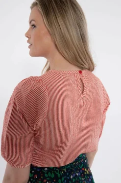Daneprosecco Searsucker Shirt Bright Red/Chalk