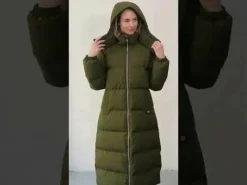 Danepuffin Down Winter Coat Warm Khaki