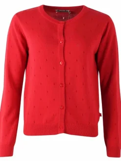 Danesaga Hole Knit Cardigan Dk Red