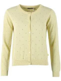 Danesaga Hole Knit Cardigan Pale Yellow
