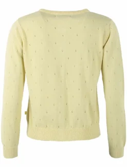 Danesaga Hole Knit Cardigan Pale Yellow