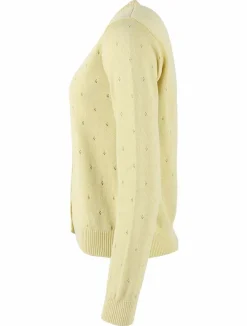 Danesaga Hole Knit Cardigan Pale Yellow