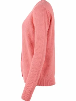 Danesaga Pearl Knit Cardigan Coral