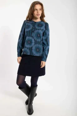 Danesanna Poplin Shirt Blue Power Flowers