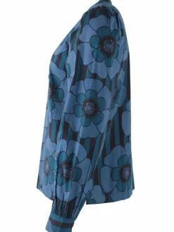 Danesanna Poplin Shirt Blue Power Flowers